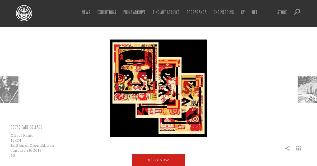 Obey 3 Face Collage - Obey Giant Obey 3 Face Collage - Obey Giant